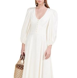 Like New Staud Linen Midi Dress